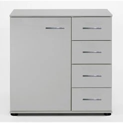 Pegane Commode Meuble De Rangement Coloris Blanc - Longueur 81 X Hauteur 83 X...