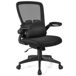 Costway Fauteuil De Bureau Chaise Ergonomique Pivotante En Maille Avec Support...