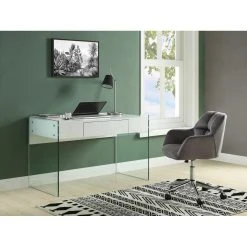 Vente-unique Chaise De Bureau - Velours - Gris - Hauteur Réglable - PEGA