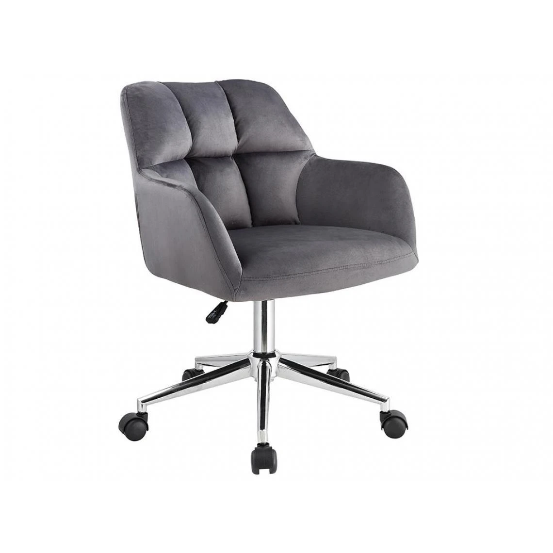Vente-unique Chaise De Bureau - Velours - Gris - Hauteur Réglable - PEGA – Image 3