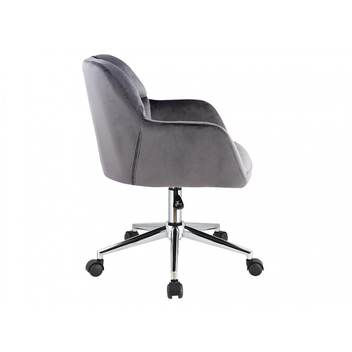 Vente-unique Chaise De Bureau - Velours - Gris - Hauteur Réglable - PEGA – Image 5