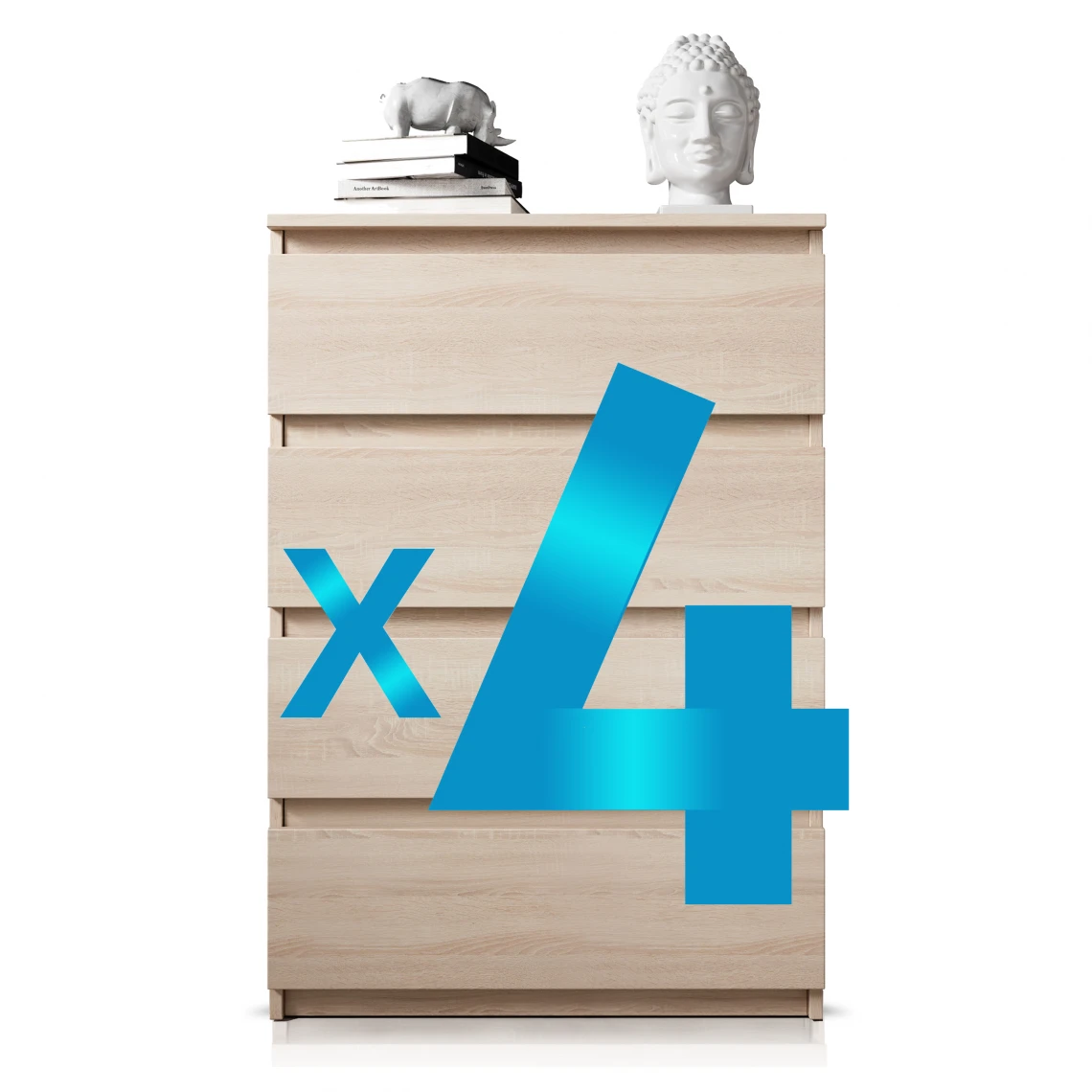 Furnix Commode / Meuble De Rangement ARENAL Avec 4 Tiroirs 70 X 37 X 9... – Image 5