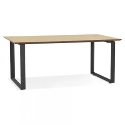 Alterego Grand Bureau Droit De Direction 'GIMINI' En Bois Finition Naturelle Et...