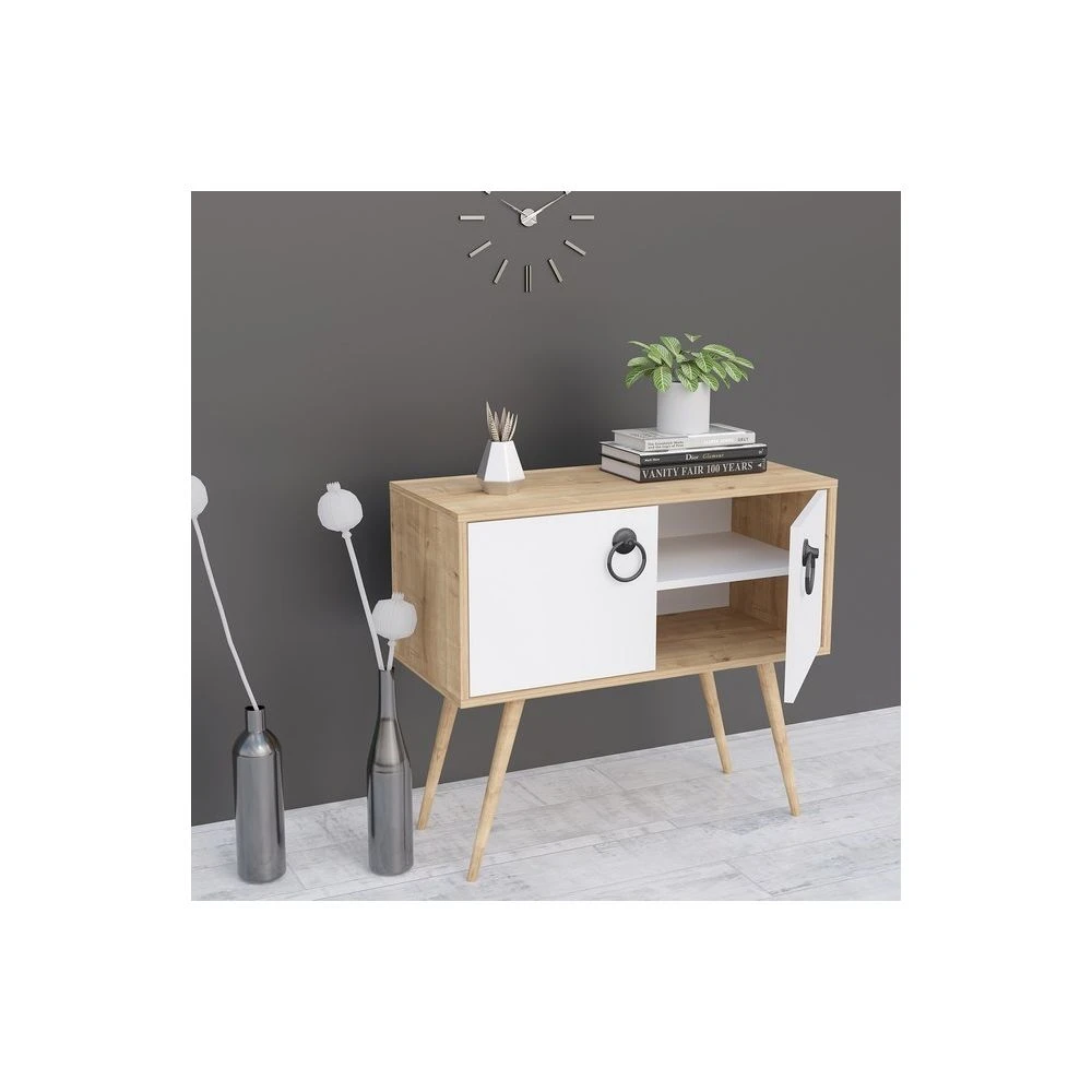 HOMEMANIA Tia Meuble De Rangement Multi-Usages Avec Portes, étagères... – Image 3