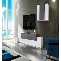 HOMEMANIA Mur Du Salon Du Module Coro - Avec Support TV, Bibliothèque...