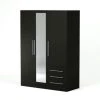 CSTORE JUPITER Armoire De Chambre Style Contemporain En Bois Aggloméré Noir