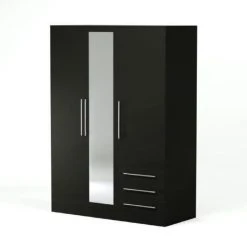 CSTORE JUPITER Armoire De Chambre Style Contemporain En Bois Aggloméré Noir