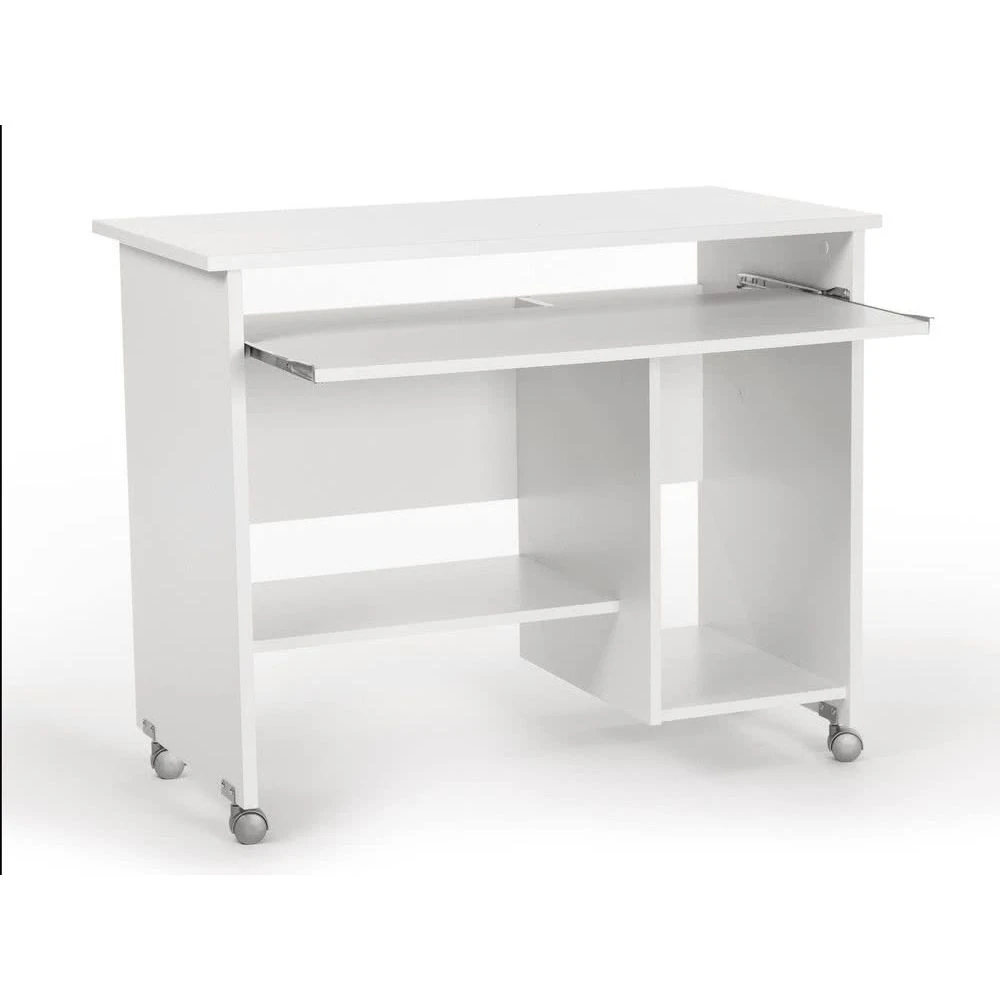 Germania Bureau Informatique En Bois Blanc Ă Roulettes WATCH