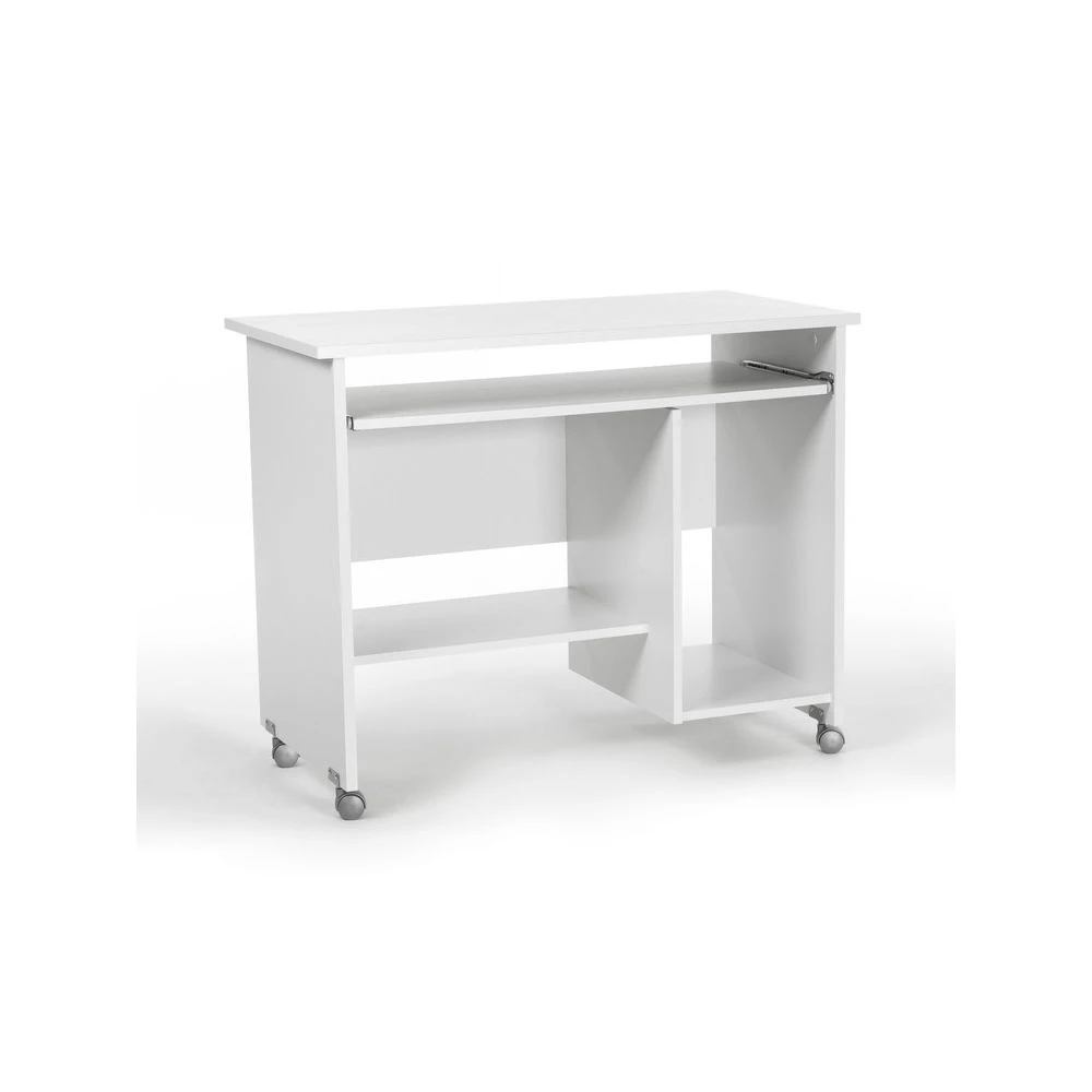 Germania Bureau Informatique En Bois Blanc à Roulettes WATCH – Image 2