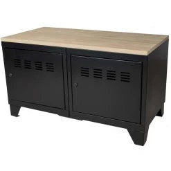 PIERRE HENRY Meuble Bas Industriel Métal Noir Mat.