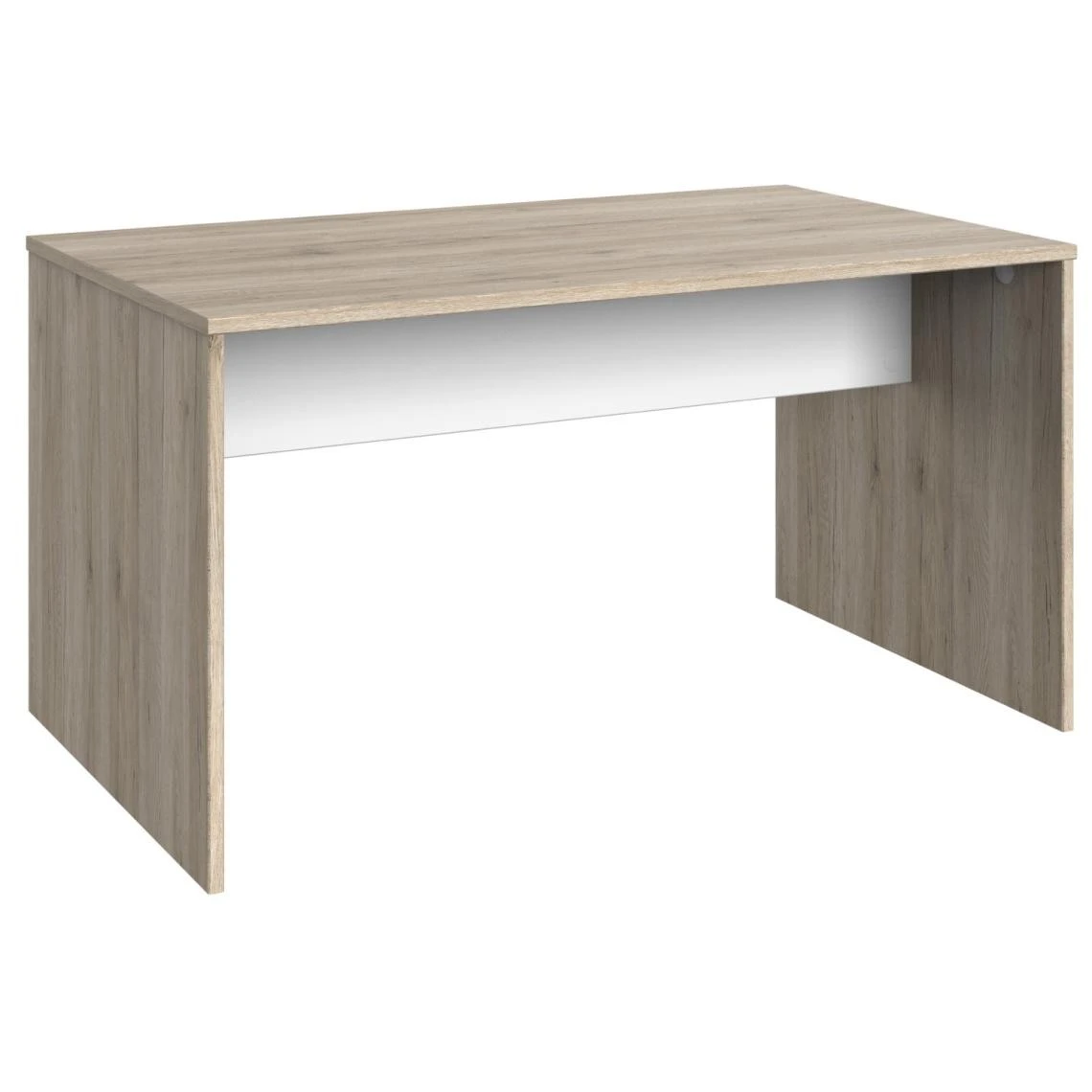 Pegane Meuble De Bureau Coloris Imitation ChĂŞne San Remo, Rechampis Blanc -...