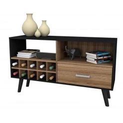 Beaux Meubles Pas Chers Meuble D'Entrée Range-Bouteilles Châtaignier Noir