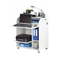 Simmob Bureau Informatique Blanc à Roulettes - Coloris: New York 500