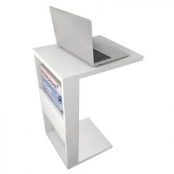 Caemmum Meuble Ordinateur Bout De Canapé Blanc