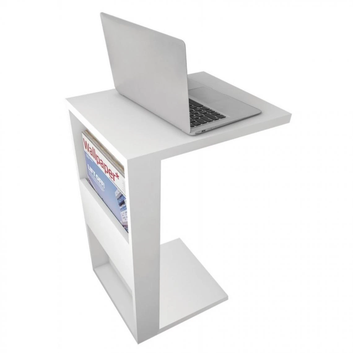 Caemmum Meuble Ordinateur Bout De Canapé Blanc