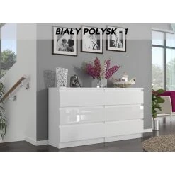 Hucoco MUNICH W1 | Commode Contemporaine Chambre Salon Bureau | 140x77x30 | D...