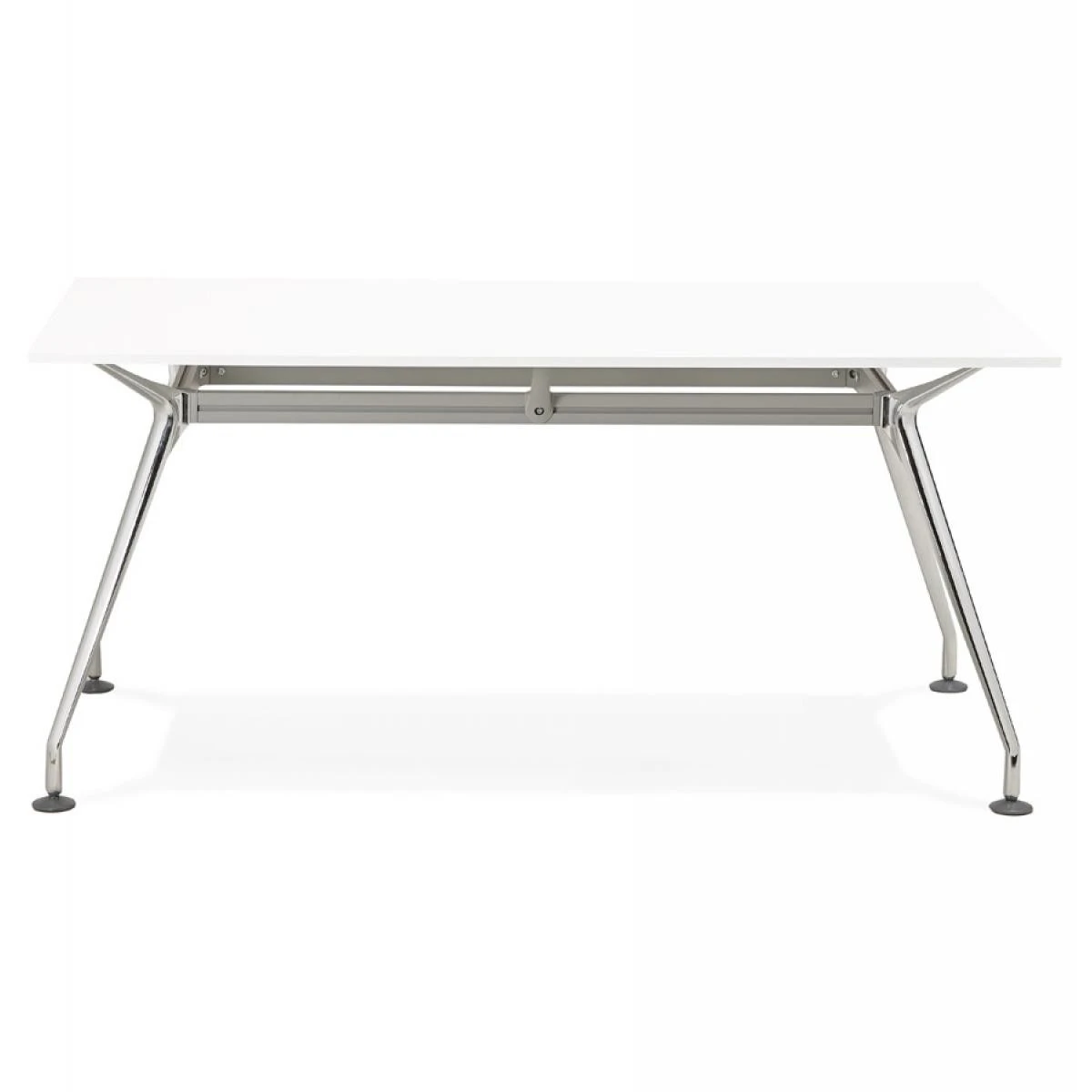 Alterego Bureau Droit Moderne 'STATION' Avec Plateau En Bois Blanc - 160x80 Cm – Image 3