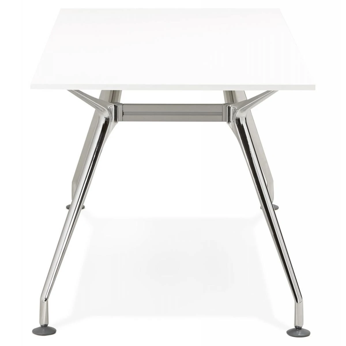 Alterego Bureau Droit Moderne 'STATION' Avec Plateau En Bois Blanc - 160x80 Cm – Image 4