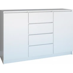 Hucoco PARME 140 | Commode Spacieuse Moderne 97x140x40 Cm | 2 Portes + 4 Tiro...