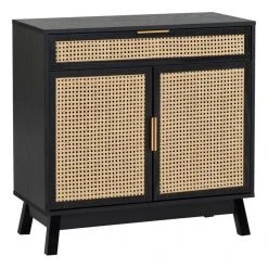 BUT Rangement 2 Portes 1 Tiroir JAYA Noir