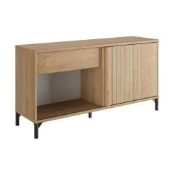 BUT Retour Crédence FARO Imitation Chêne Et Noir