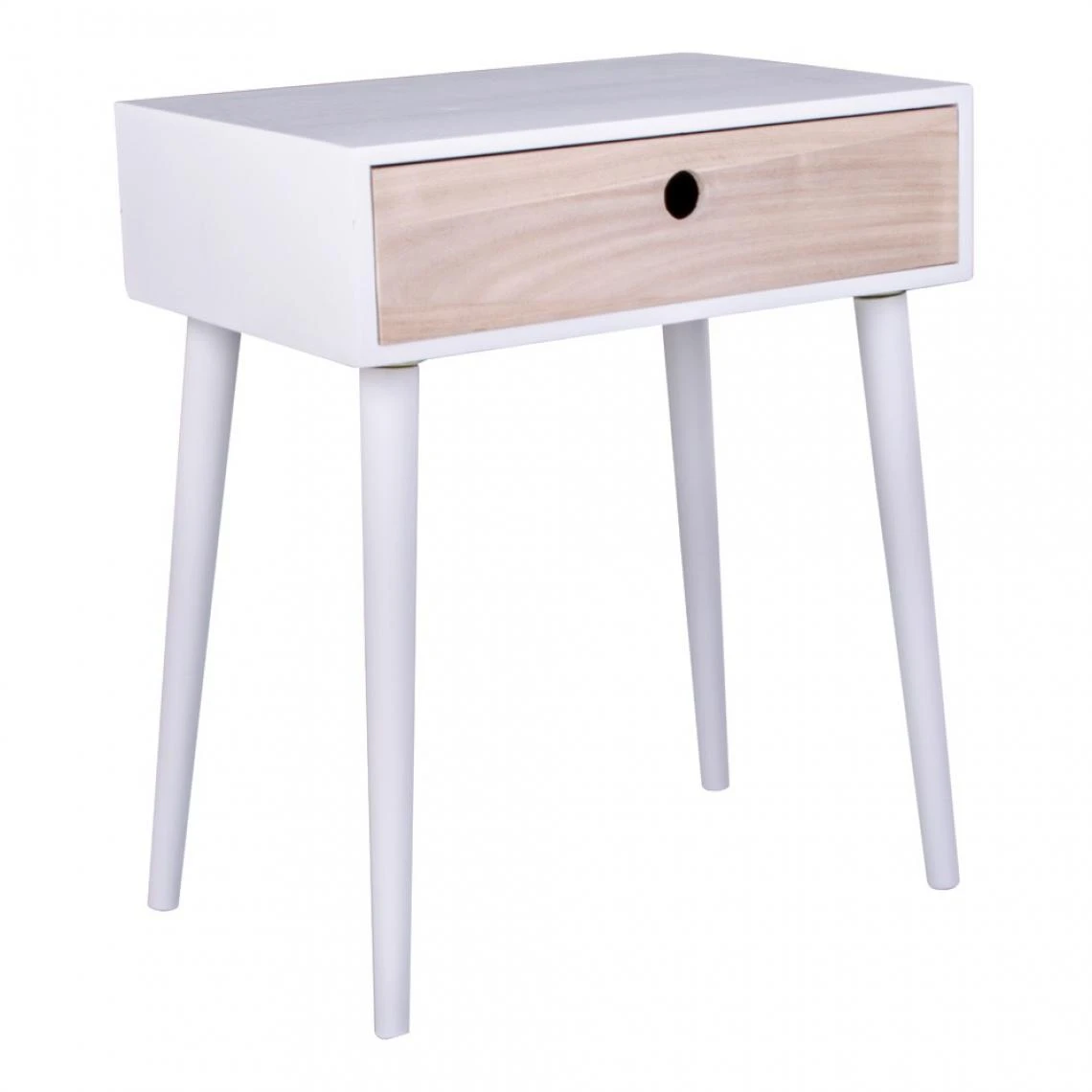 HOUSE NORDIC Table De Chevet Scandinave Blanche PARMA