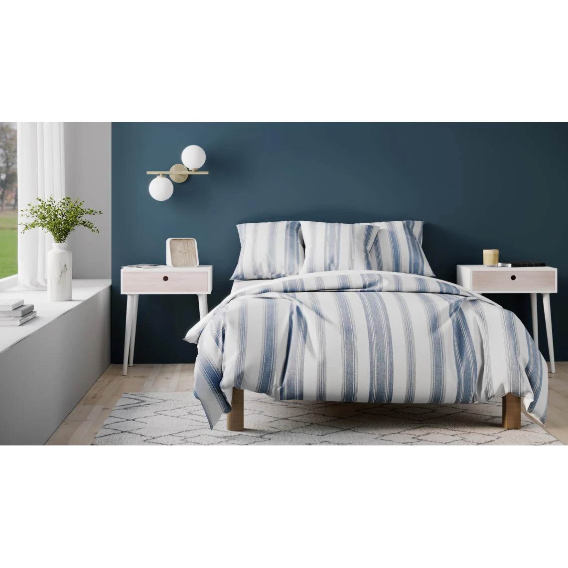 HOUSE NORDIC Table De Chevet Scandinave Blanche PARMA – Image 2