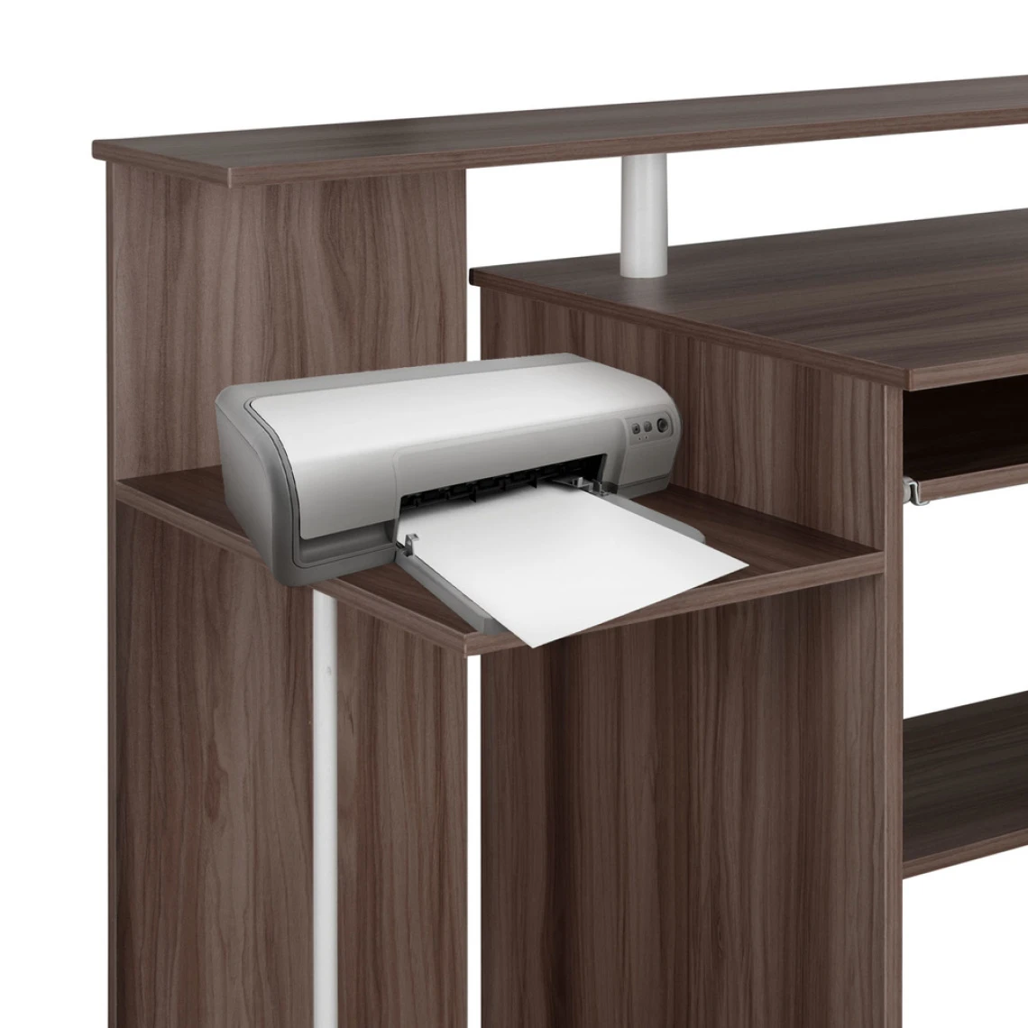 Hjh OFFICE Table D'ordinateur / Bureau WORKSPACE H IV 137 X 60 Cm Avec Caisson No... – Image 5