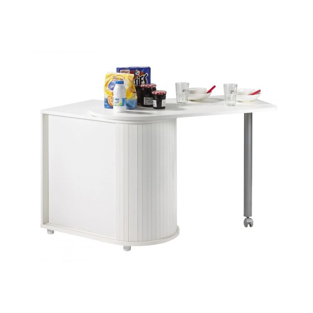 Simmob Table Pivotante Rangement De Cuisine Blanc – Image 2