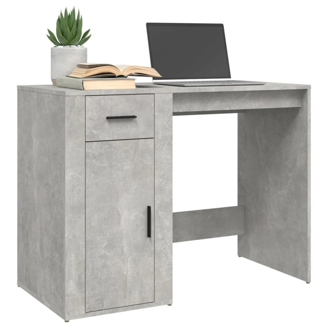 VidaXL Bureau Gris Béton 100x49x75 Cm Bois D'ingénierie – Image 3