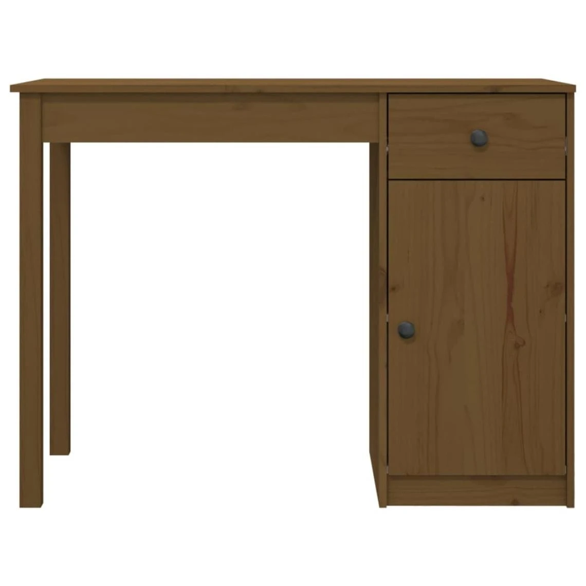 VidaXL Bureau Marron Miel 100x50x75 Cm Bois Massif De Pin – Image 5
