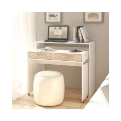Selsey Bureau Coiffeuse / Bureau Extensible - COCO - 100 Cm - Blanc Mat / Eff...